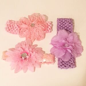 Rhinestone stretchy flower headbands
